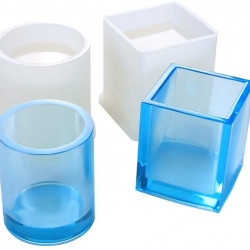 Hollow Cube and Cylinder Epoxy Resin Silicone Mold - SB 4