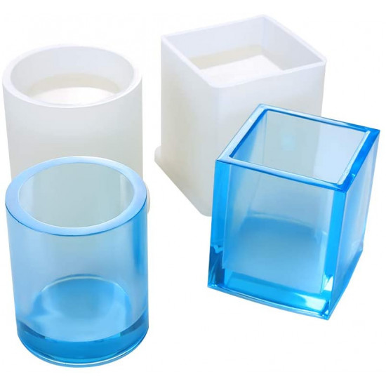 Hollow Cube and Cylinder Epoxy Resin Silicone Mold - SB 4 Hollow Cube and Cylinder Epoxy Resin Silicone Mold - SB 4